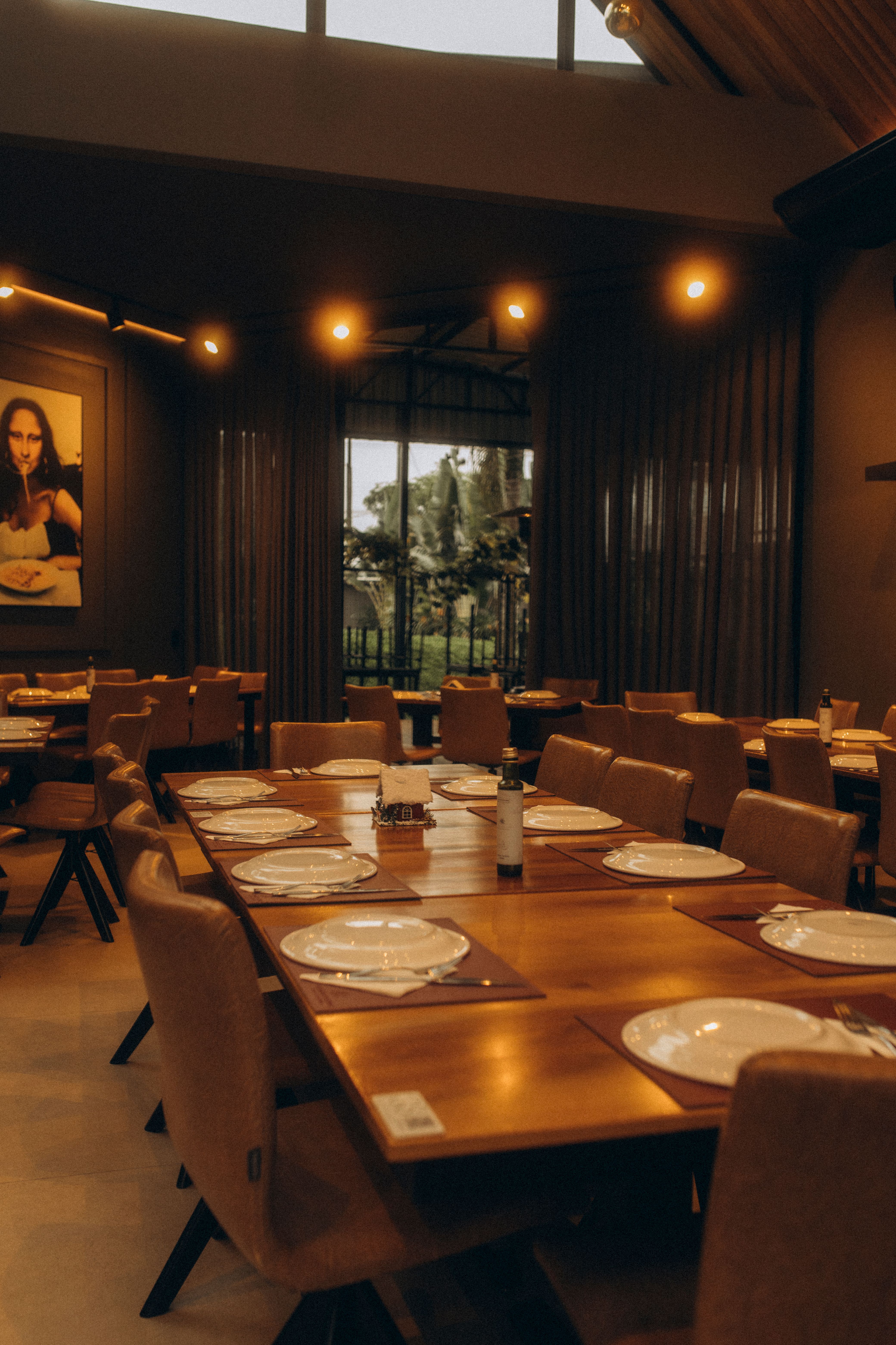 The warm interior of Trattoria Modo